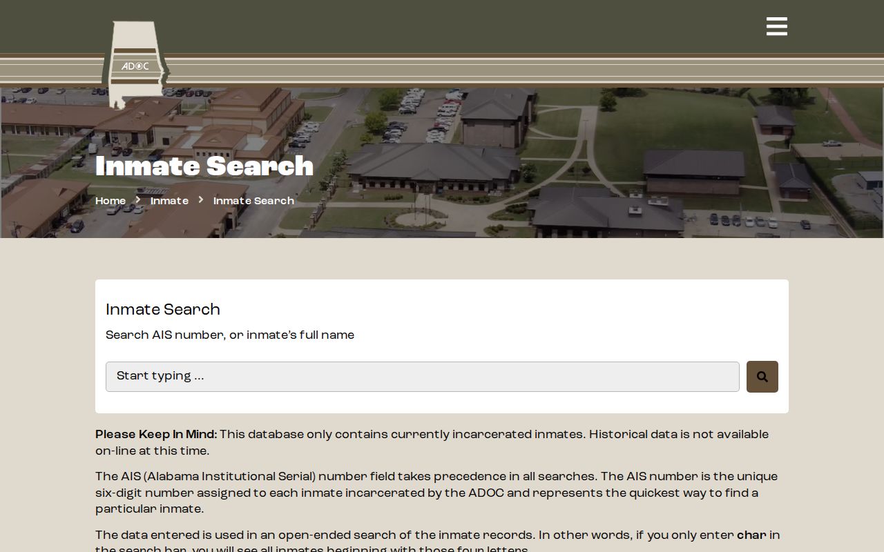Clay County Alabama state prison offender photo search form